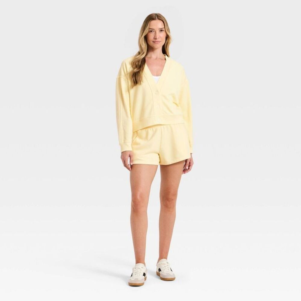 Universal Thread - Women's Fleece Cardigan - Universal Thread Yellow Yellow - Picture 3 of 3